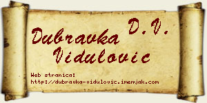 Dubravka Vidulović vizit kartica